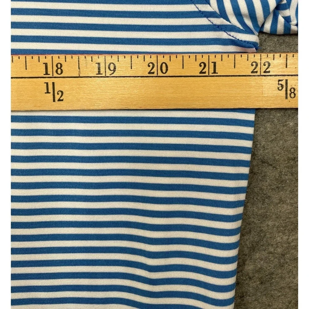 Rhoback Striped Polo Shirt Blue White Medium